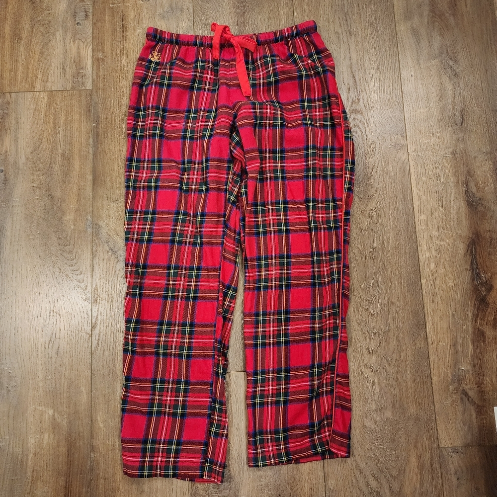 Lauren Ralph Lauren Tartan Plaid Flannel Pajama Bottoms Drawstring Waist size M